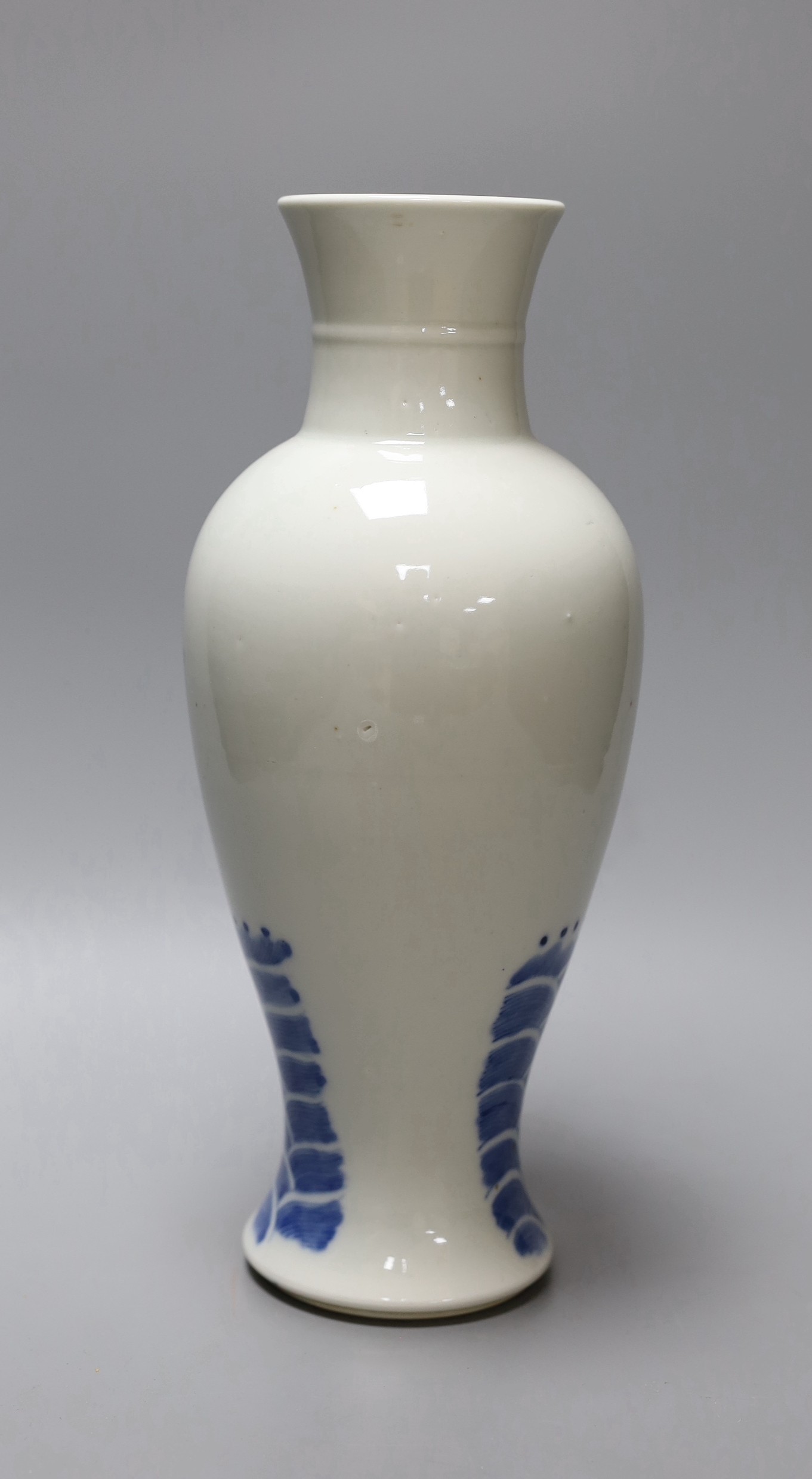 A Chines seascape vase in underglaze blue, 29cm tall